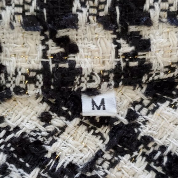 Shein Houndstooth Print Button Front Mid Length Jacket SZ M - Picture 8 of 11